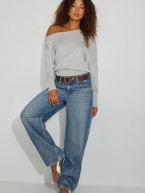 Grey Off the Shoulder Sweater